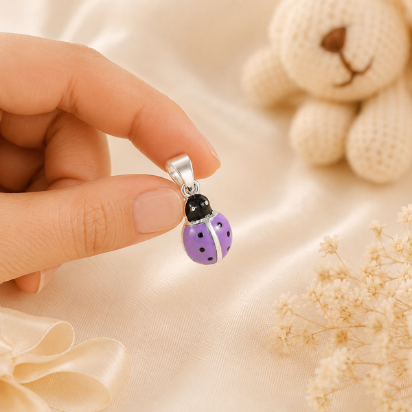 Ladybird Delightful Silver Pendant For Baby