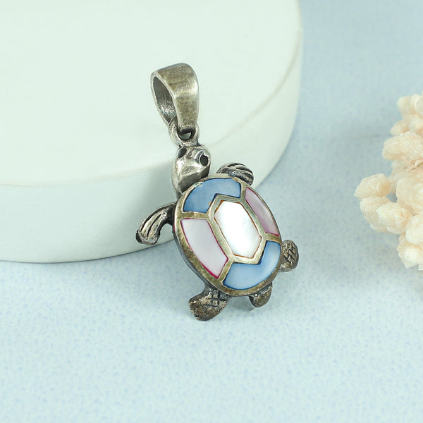 Turtle Ethereal Silver Pendant For Baby