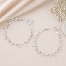 Vedika Delicate Chain Silver Anklets