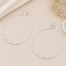 Inaya Everyday Bead Silver Anklets