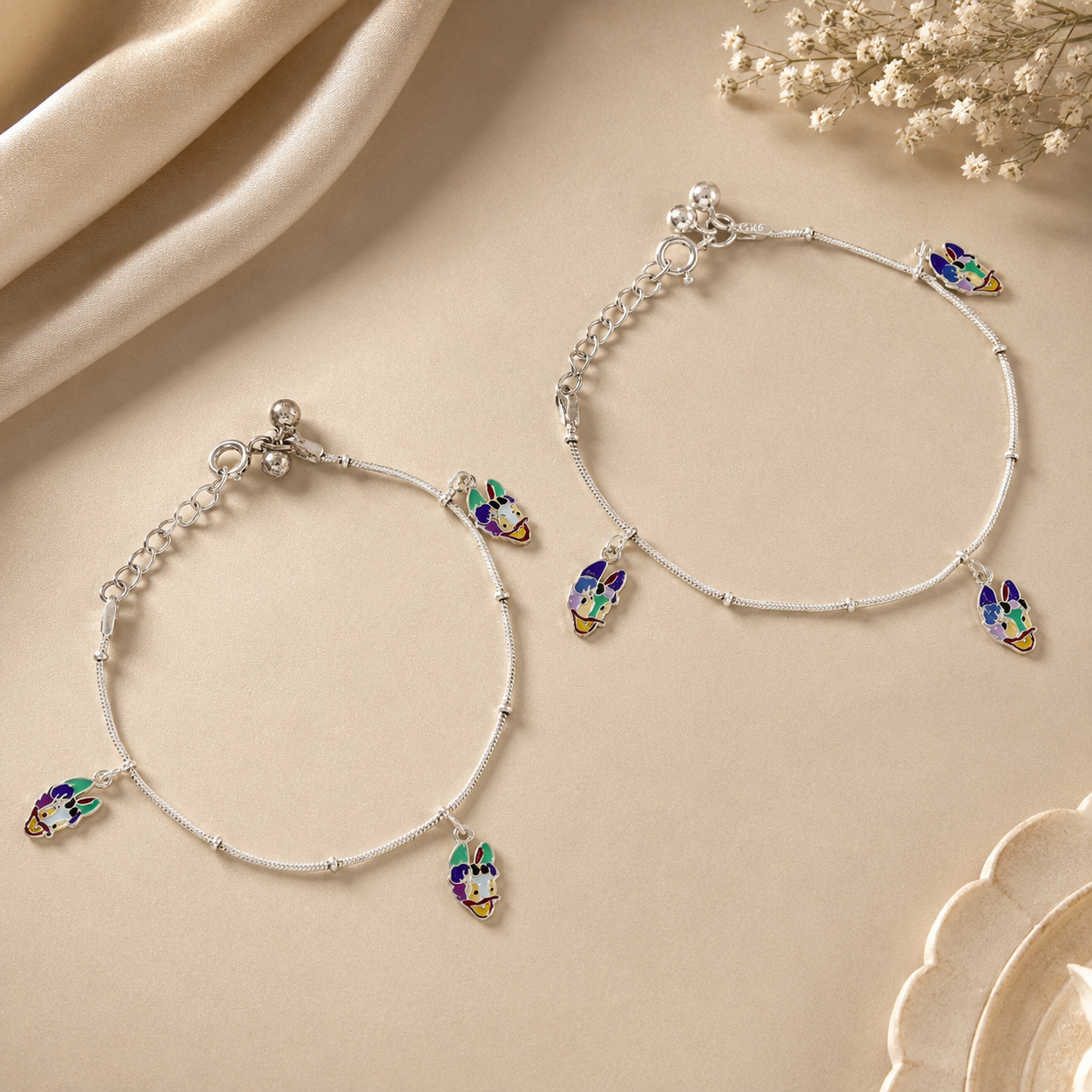 Swathi Silver Anklets For Kids