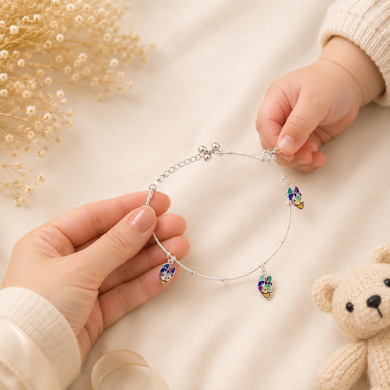 Swathi Silver Anklets For Kids
