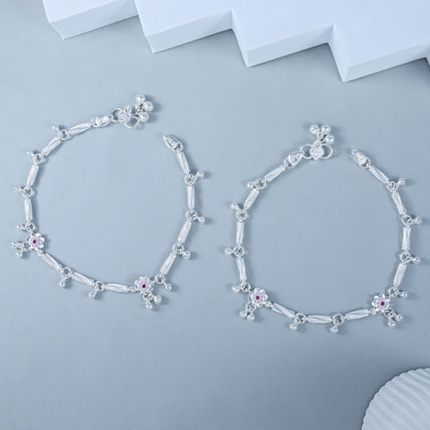 Ishita Gulnaar Silver Anklets