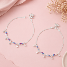 Charvi Color Pop Ghungroo Silver  Anklets
