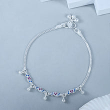 Charvi Color Pop Ghungroo Silver  Anklet