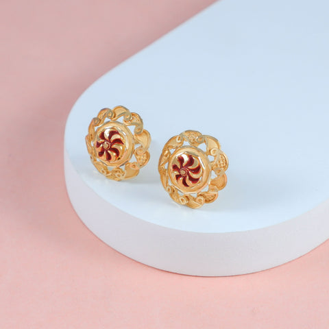 Samaira Swirl Flower Gold Earrings