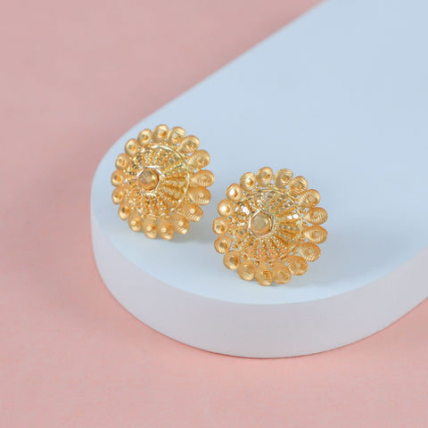 Kalyani Regal Sunflower Gold Earrings