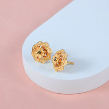 Charvi Floral Bead Bloom Gold Earrings