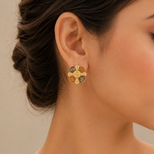 Devika Floral Fusion Gold Earrings