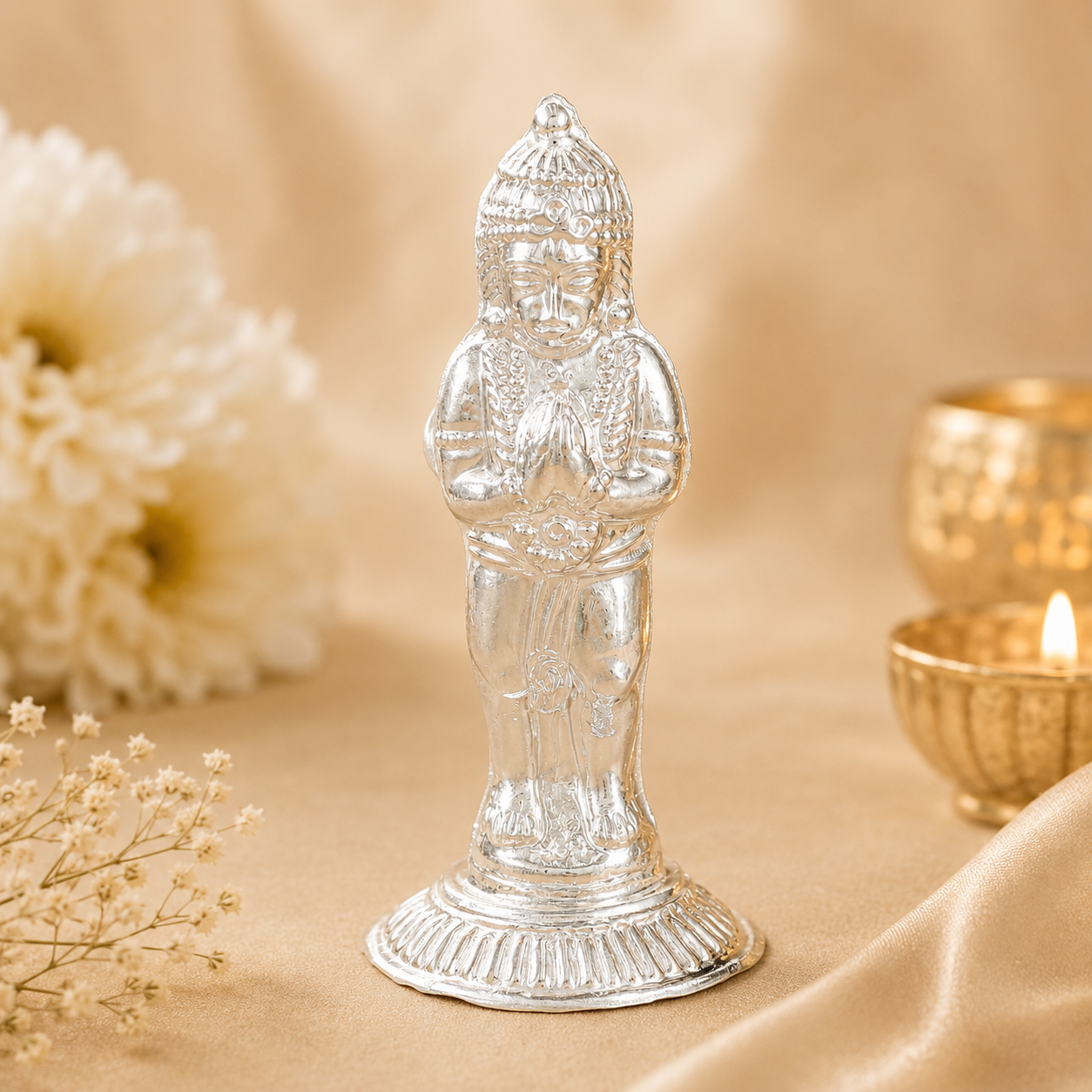 Ethereal Anjaneya Silver Idol