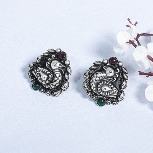 Arjita Antique Silver Earrings