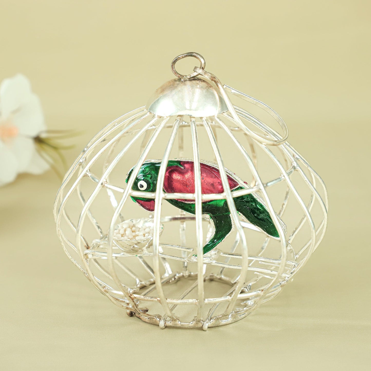 Fancy Silver Parrot Cage