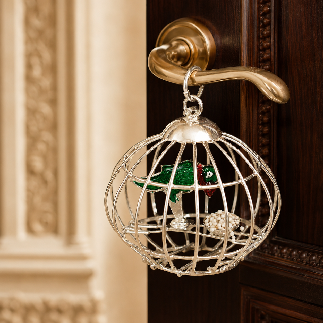 Pretty Silver Parrot Cage