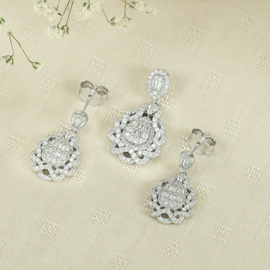 Shina Silver CZ Pendant Set