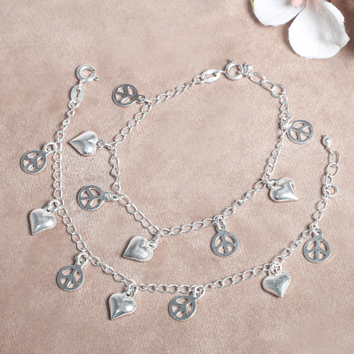 Charming Silver Baby Anklets