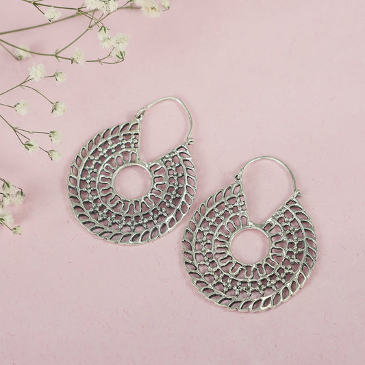 Prisha Dazzling Silver Earrings