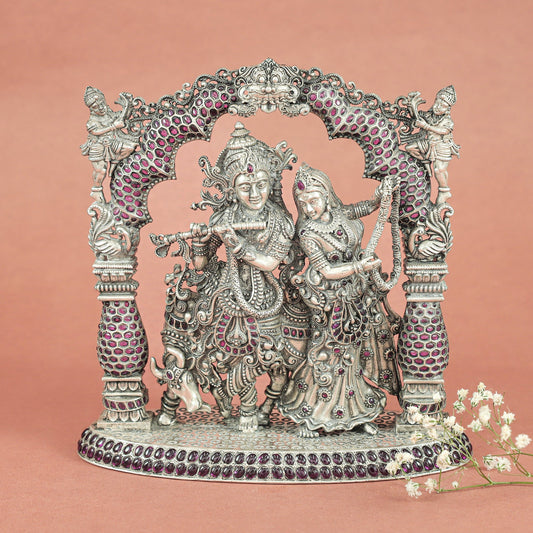 Sensational Radha Krishna Silver Idol