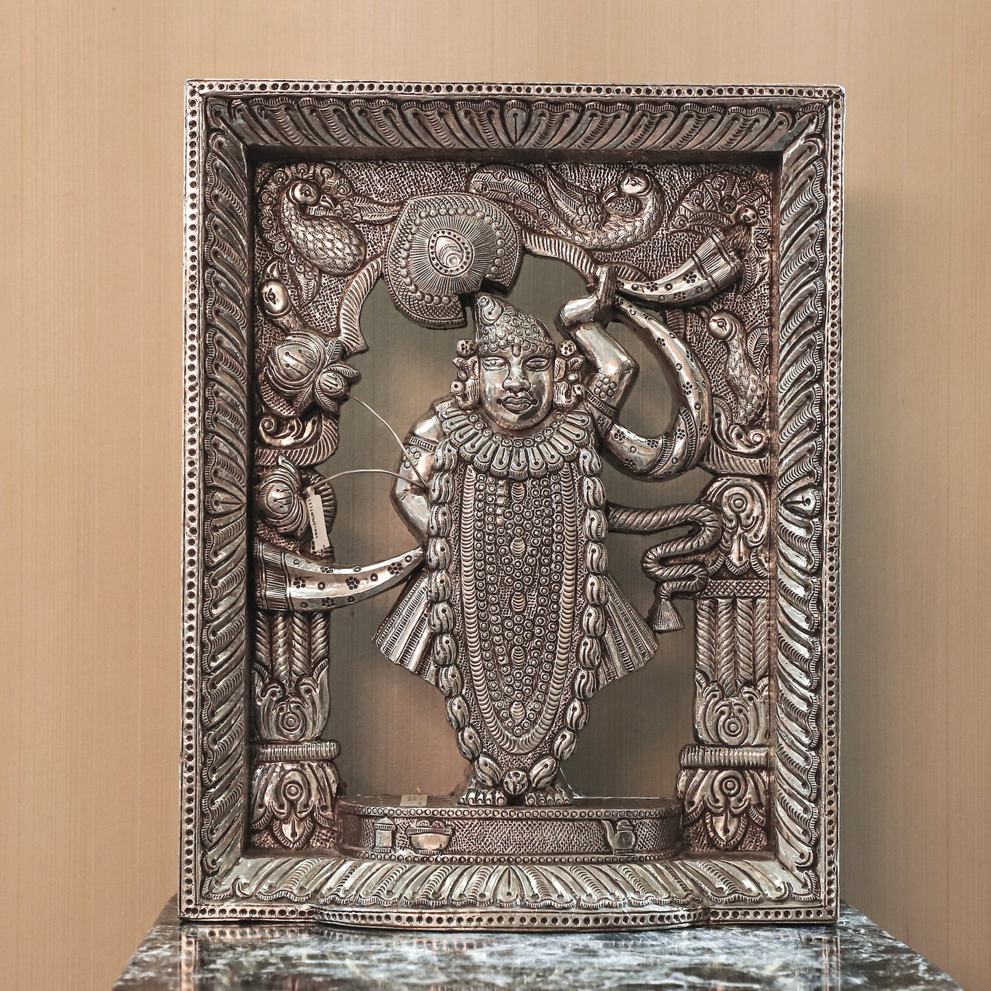 Beautiful Shree Nath Silver Idol