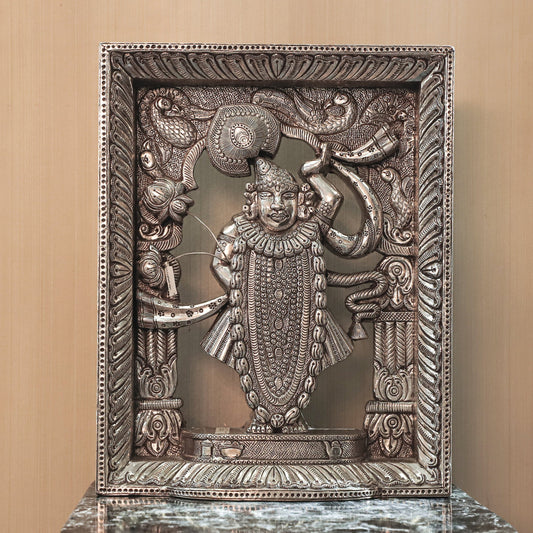 Beautiful Shree Nath Silver Idol