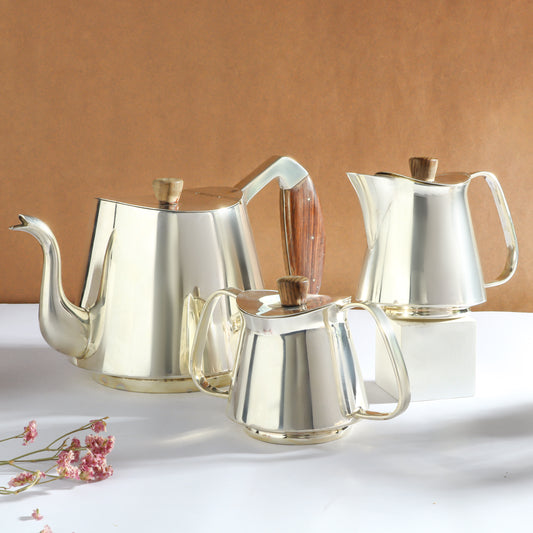 Meshka Dazzling Silver Tea Set