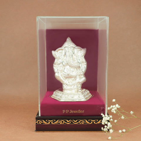 Beautiful Gajanan Silver Idol