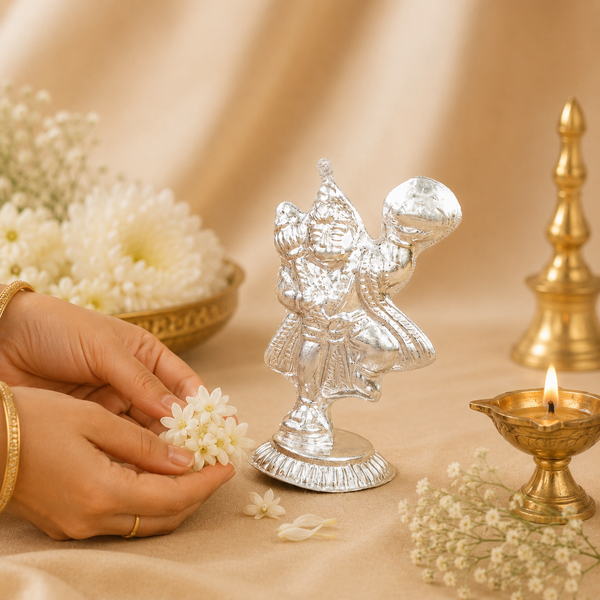Precious Hanuman Silver Idol