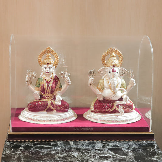 Classy Laxmi Ganesha Silver Idol