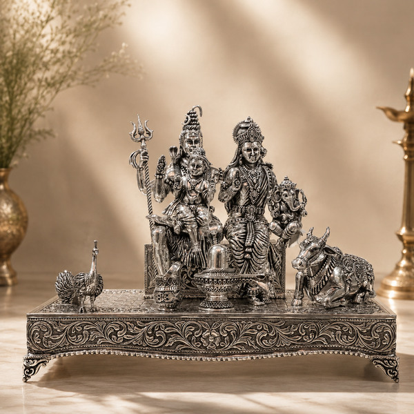 Ravishing Shiv Parivar Silver Idol