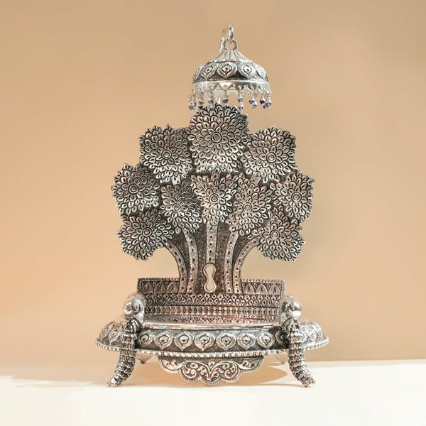 Floral Tree Silver Singhasan