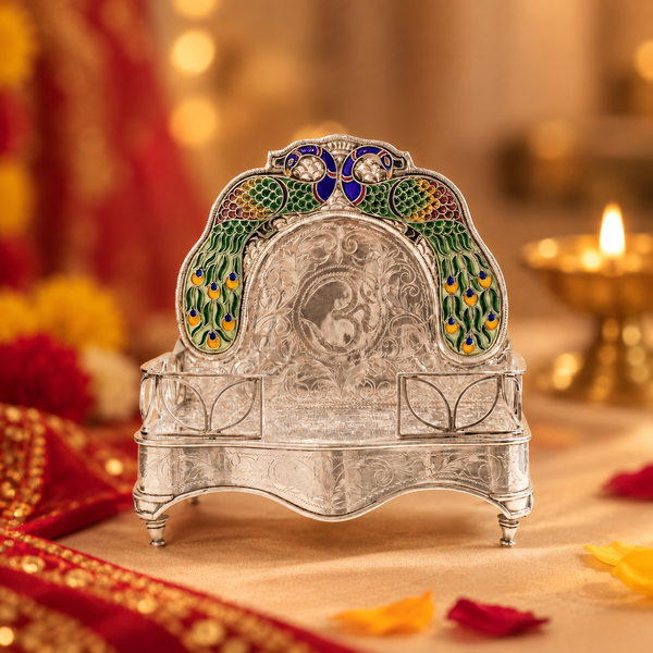 Ravishing Silver Singhasan
