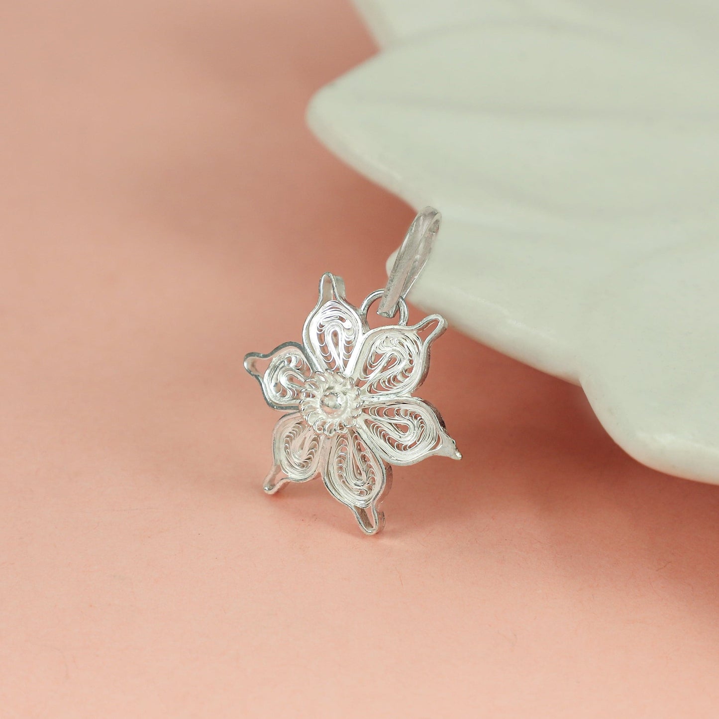 Floral Silver Pendant