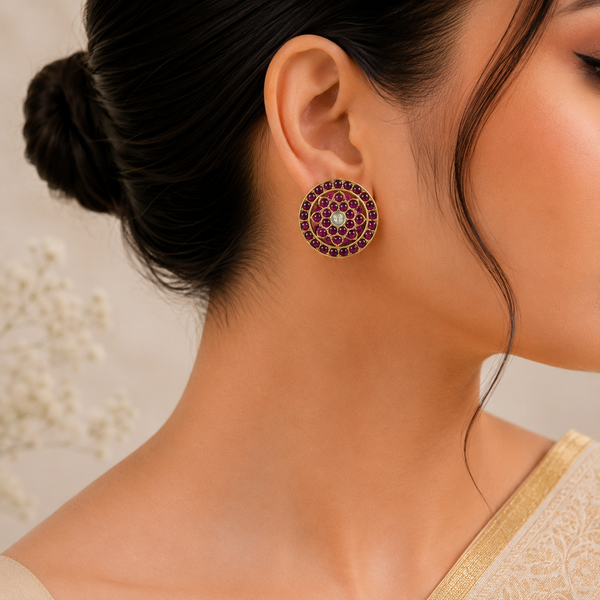 Zivara Ethnic Elegance Silver Earrings