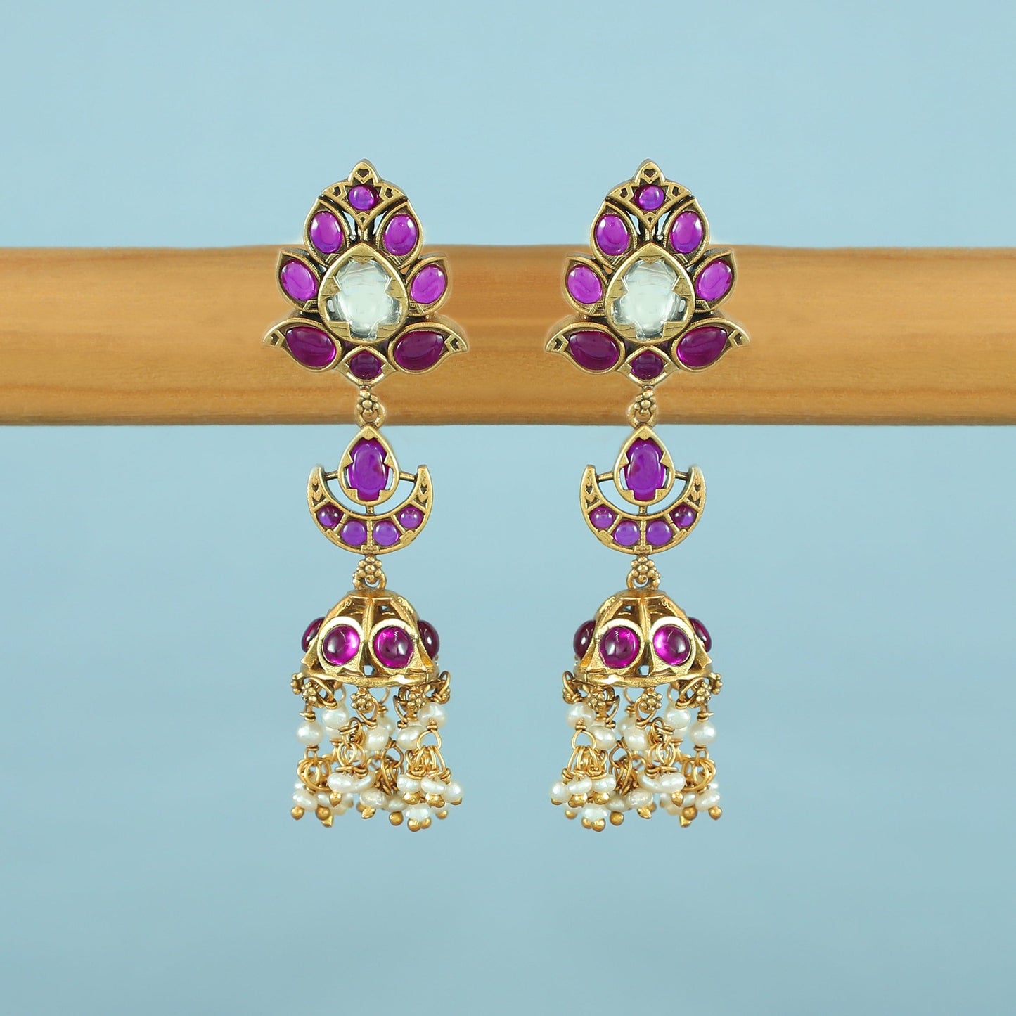 Abha Pink Gold Plated Silver Earrings