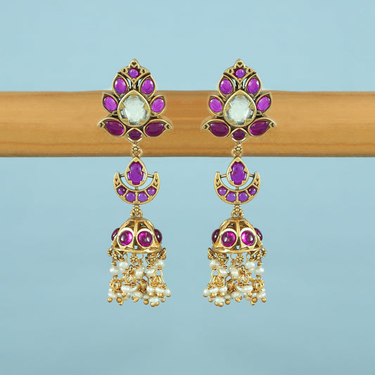 Abha Pink Gold Plated Silver Earrings