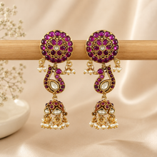 Aarya Peacock Inspired Silver Jhumki