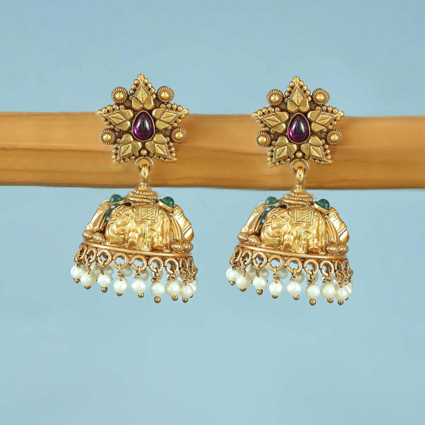 Pranavi Gold Plated Silver Earrings