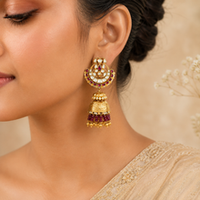 Aarvika Elegant Kundan Silver Jhumki