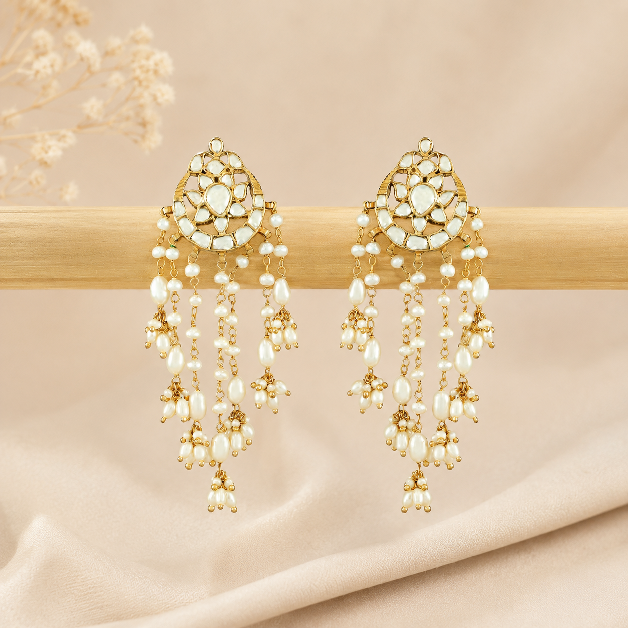 Nayantara Pearl Silver Earrings