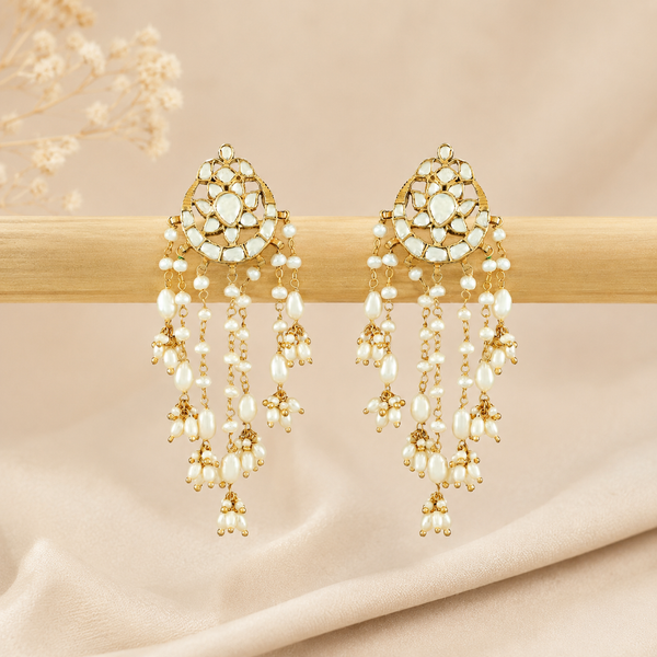 Nayantara Pearl Silver Earrings