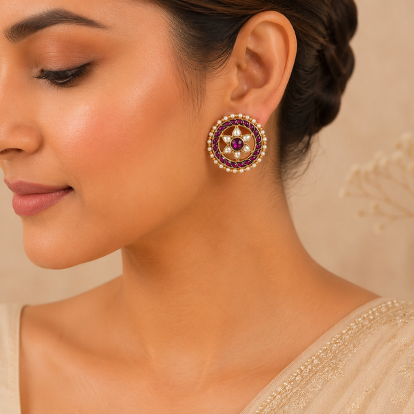 Ruhaina Floral Silver Earrings