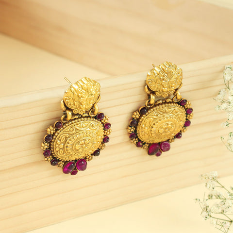 Rajeshwari Silver Statement Earrings