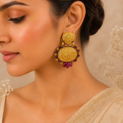 Rajeshwari Silver Statement Earrings