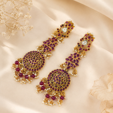 Vaibhavi Ruby Silver Long Earrings