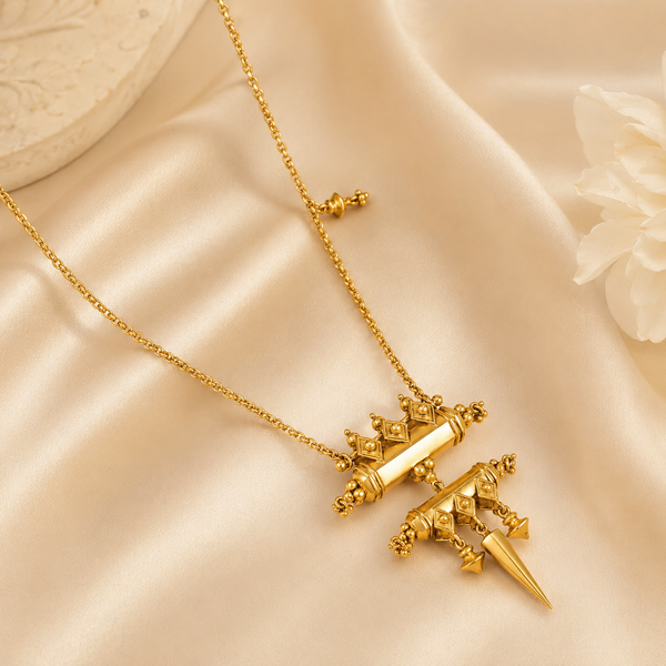 Tavisha Tribal Spike Silver Necklace