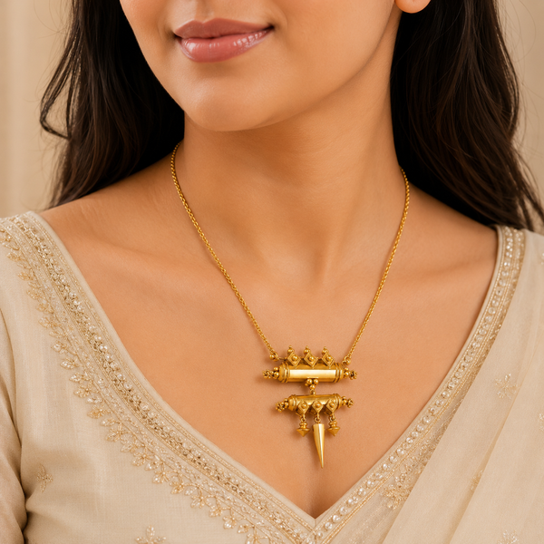 Tavisha Tribal Spike Silver Necklace