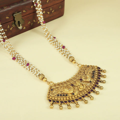 Mishti Antique Silver Long Necklace