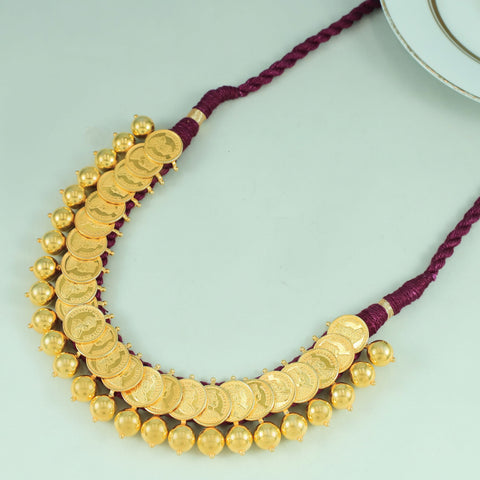 Kiara Ethnic Coin Design Silver Necklace