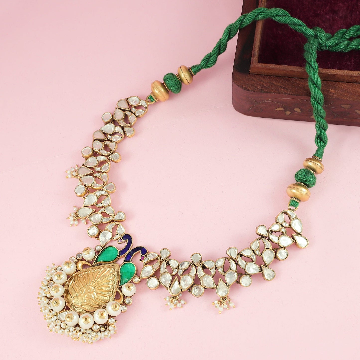 Ridhi Gold Plated Kundan Silver Necklace