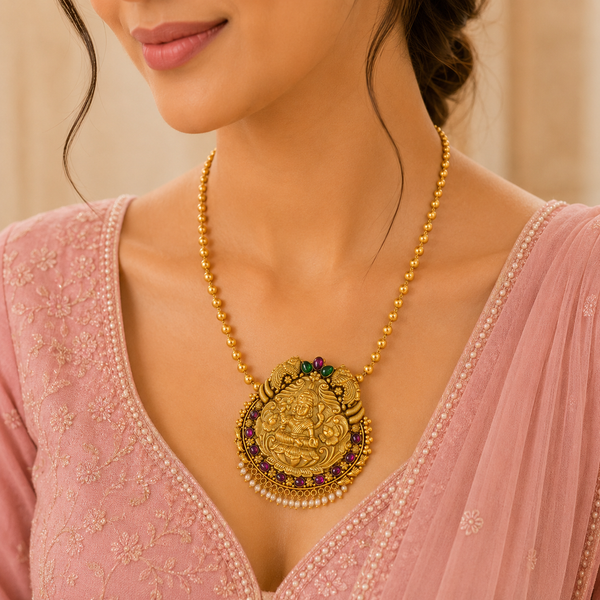 Nitya Heritage Silver Long Necklace