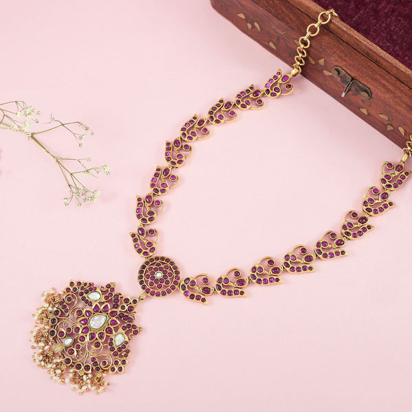 Damini Intricate Kundan Silver Necklace